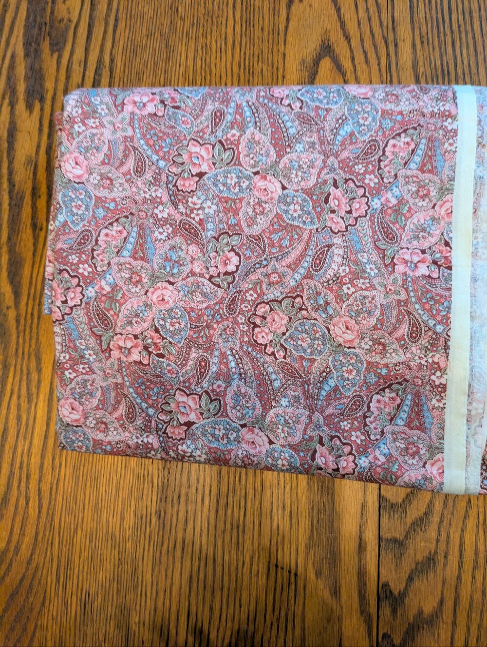Floral Paisley Pink Fabric - Cotton. 3 Yards